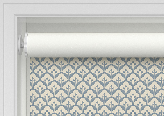 Trellis Prints, Scallop and Bud Raffs Blue - Twist&Fit Roller Blind - Image 9